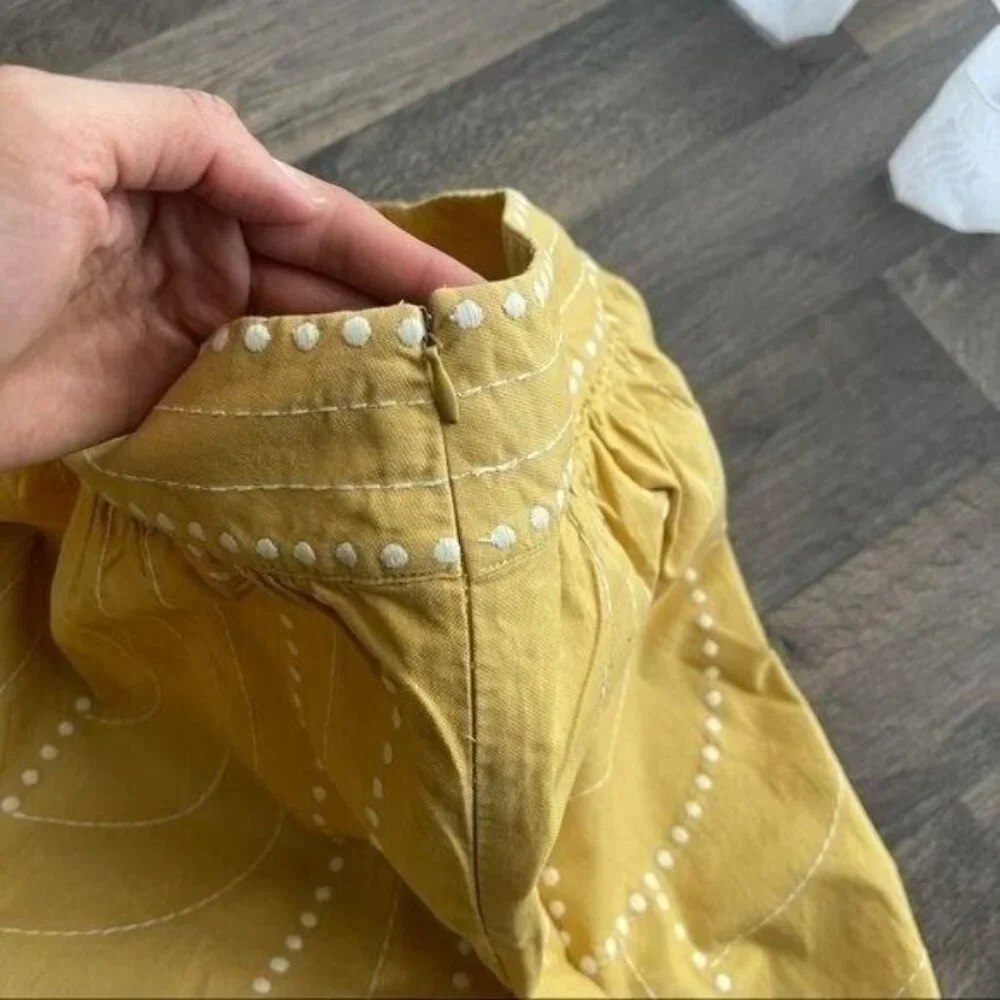 Floreat Yellow & White Embroidered Skirt Size 2 - Picture 6 of 9